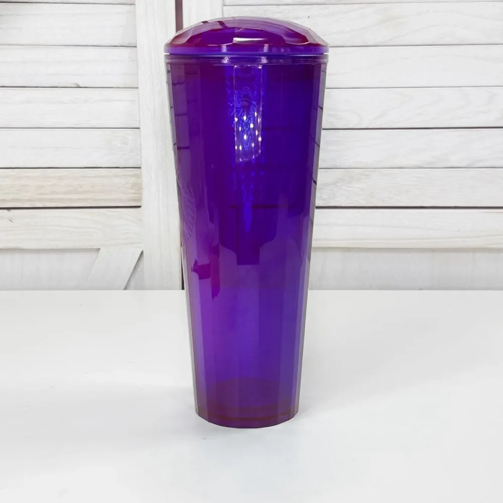 Starbucks Kaleidoscope Iridescent Purple‎ Dome Lid Acrylic Tumbler Purple 24oz